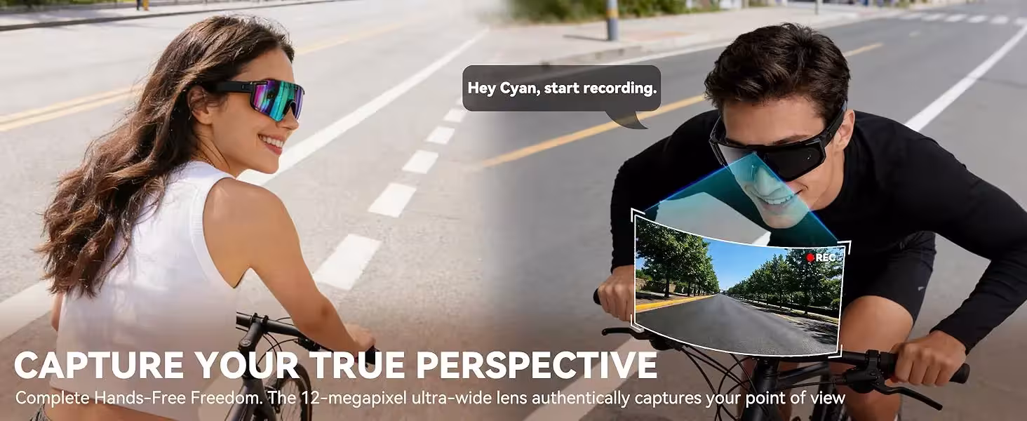 Smart sport glasses with a camera