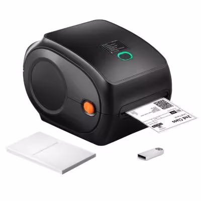 SucceBuy 300DPI terminis etikečių spausdintuvas su Bluetooth ryšiu, automatiniu atpažinimu, suderinamas su Windows, Mac, Android, 4x6 siuntų etiketėms