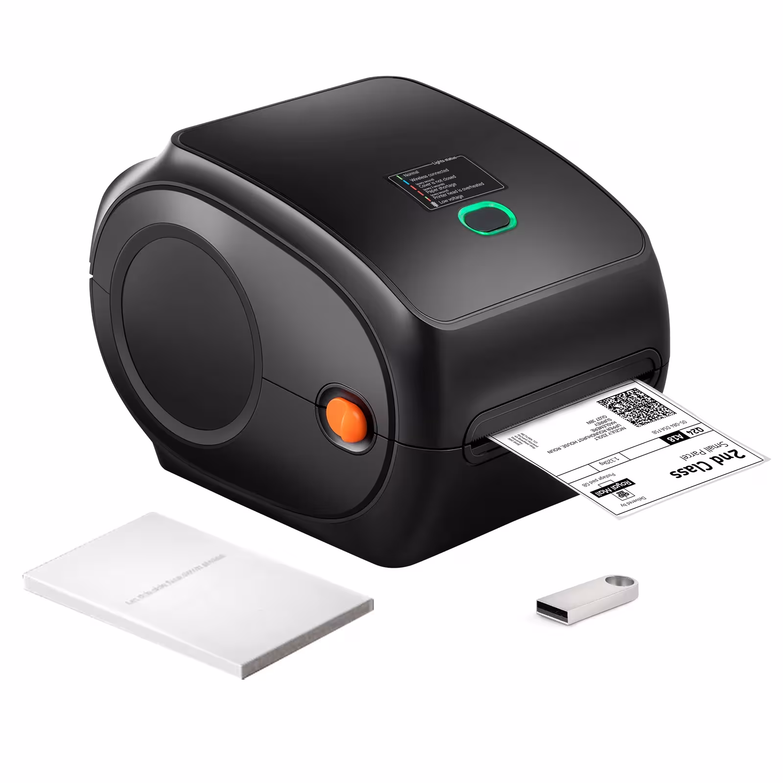 SucceBuy 300DPI terminis etikečių spausdintuvas su Bluetooth ryšiu, automatiniu atpažinimu, suderinamas su Windows, Mac, Android, 4×6 siuntų etiketėms