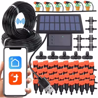 Tuya WiFi Solar Powered Automatic Irrigation System with Remote Control for Garden
