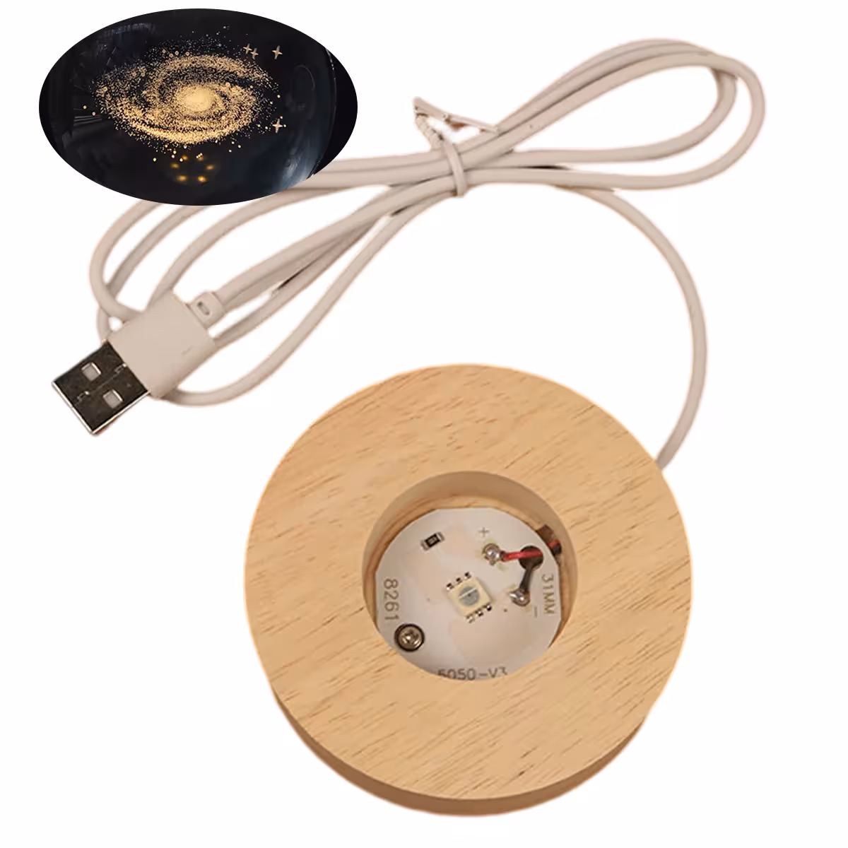 lampe de nuit en forme de boule de cristal