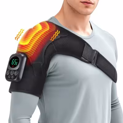 Electric shoulder support with heating and massage for men and women