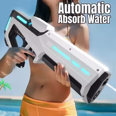 Pistolet à eau électrique 42cm pour adultes haute pression avec absorption automatique