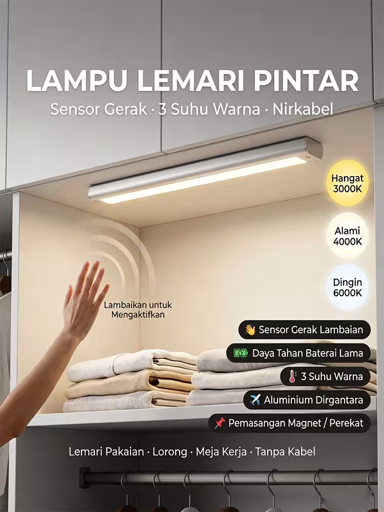 LED naktinė lempa su judesio sensoriumi