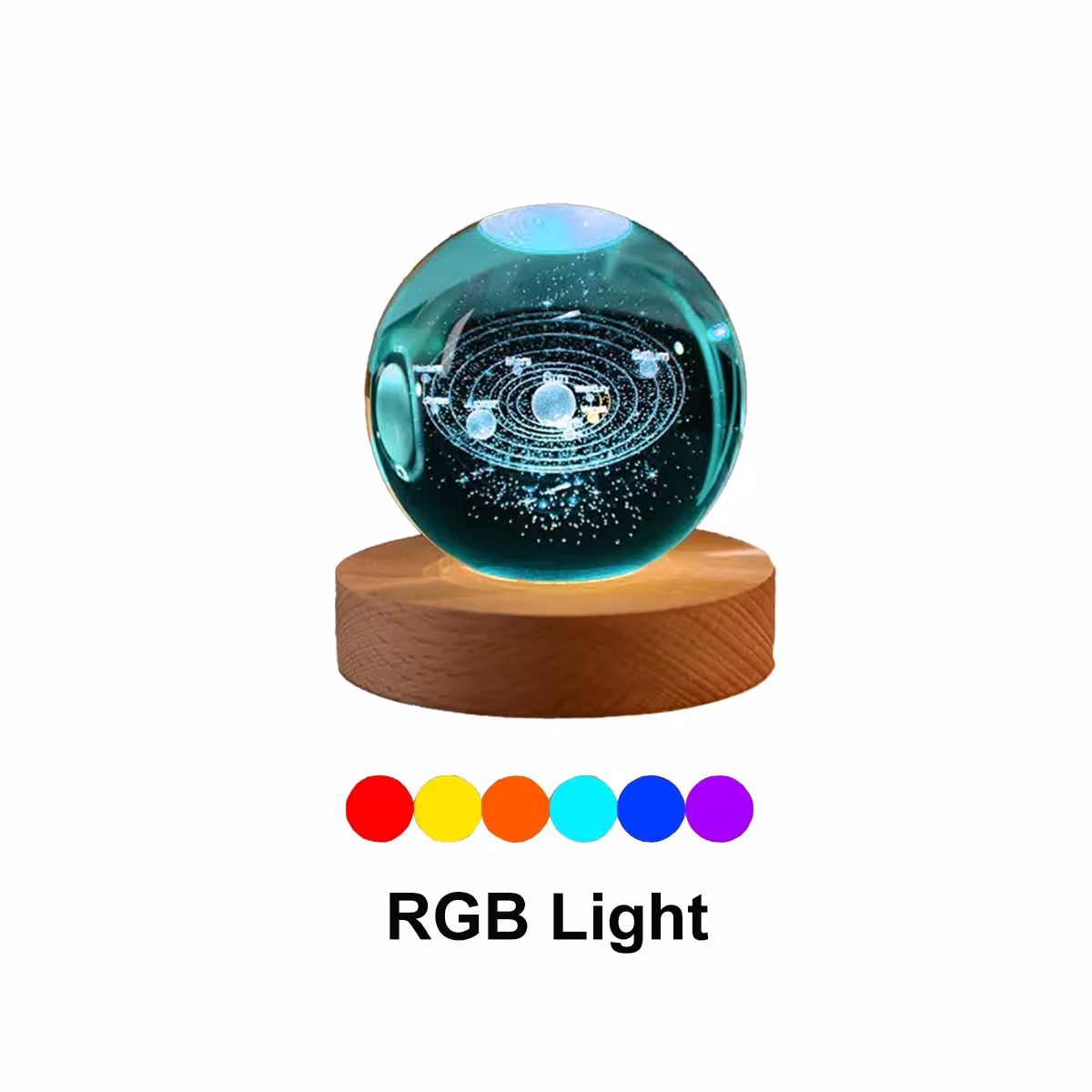lampada notturna con sfera di cristallo