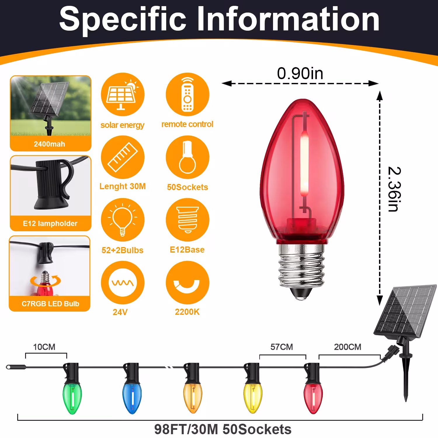 Solar LED string lights