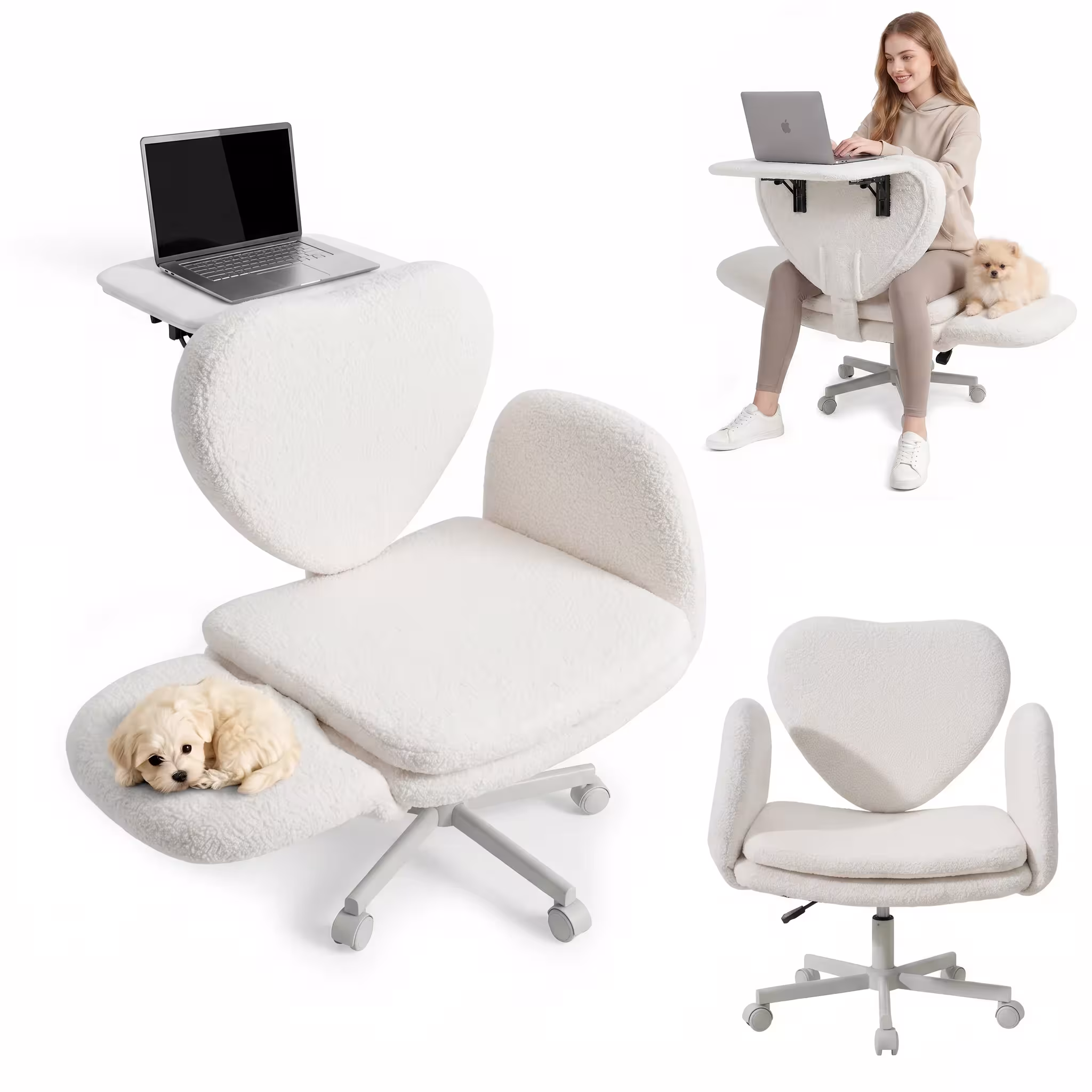 sedia da ufficio con tavolino