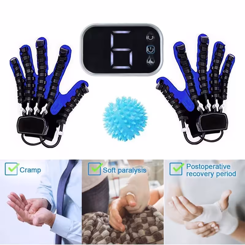 Gants de massage intelligents pour la rééducation et la restauration de la fonction de la main après un AVC ou une hémiplégie, appareil d'entraînement des doigts.