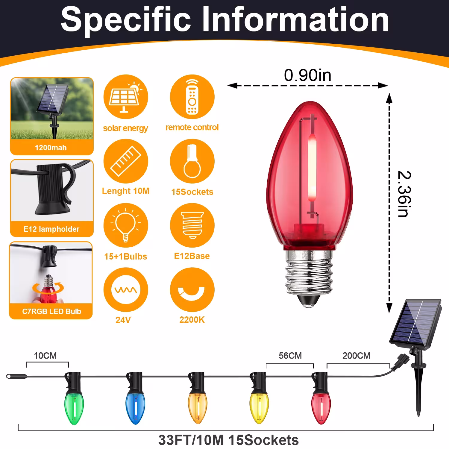 Solar LED string lights