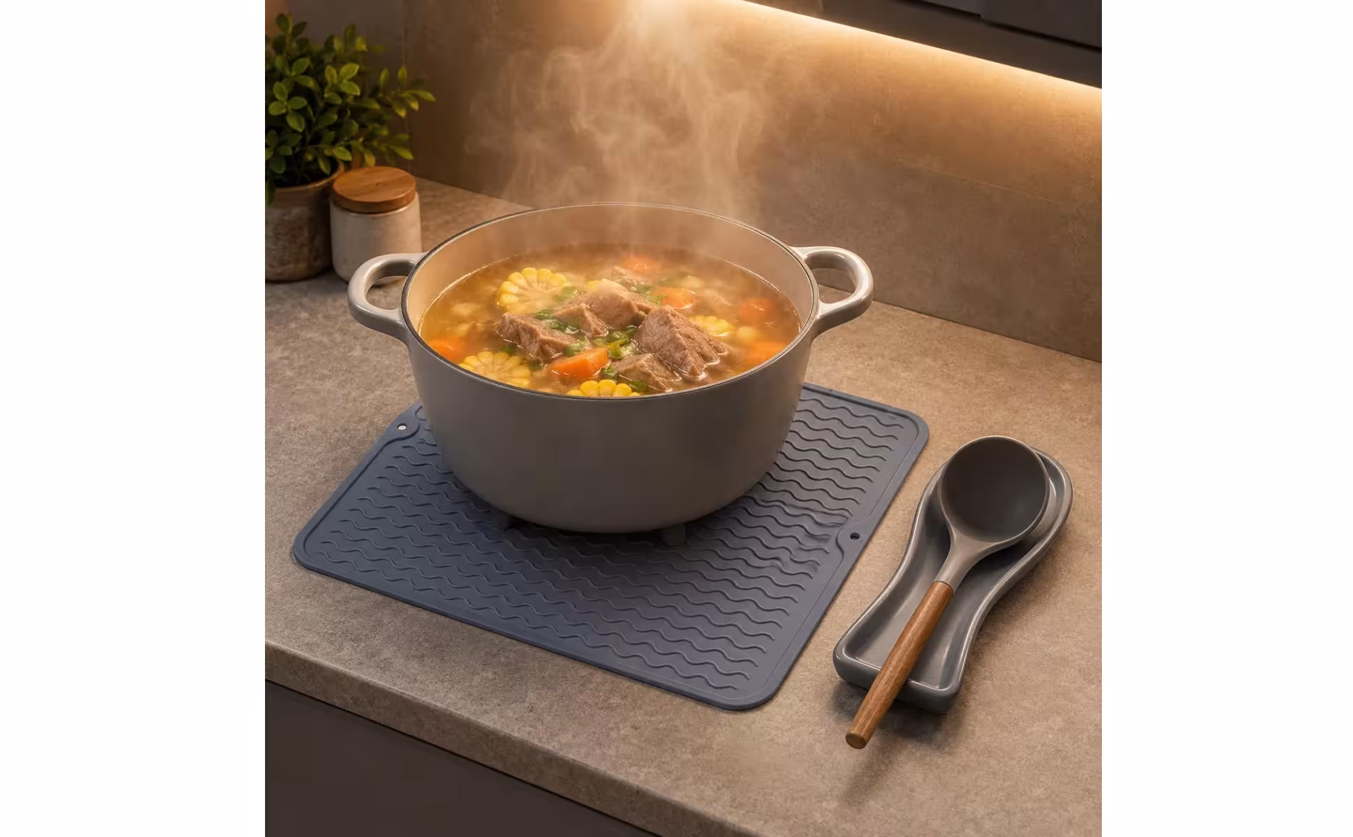 Silicone Kitchen Mat Rounded Corners Heat Resistant Silicone Mat Easy-to-Clean BPAsafe Silicone Kitchen Mat Rounded Corners Heat Resistant Silicone Mat Easy-to-Clean BPAsafe