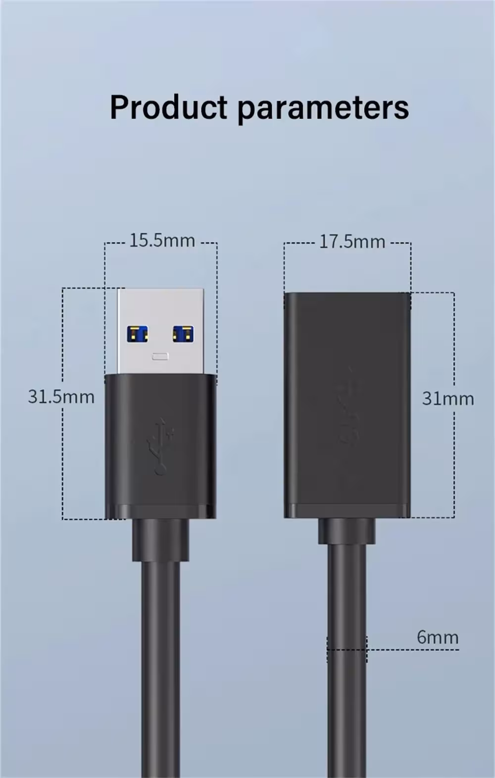USB 3.0 pratęsimo kabelis