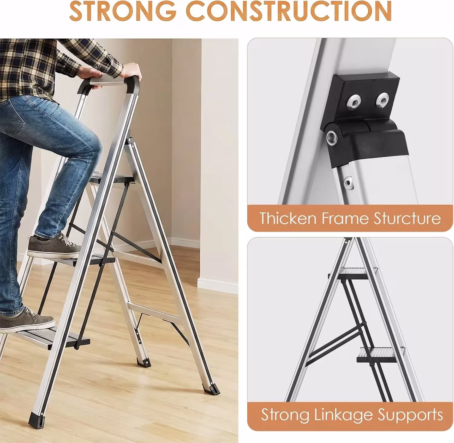 Aluminum ladder with platform