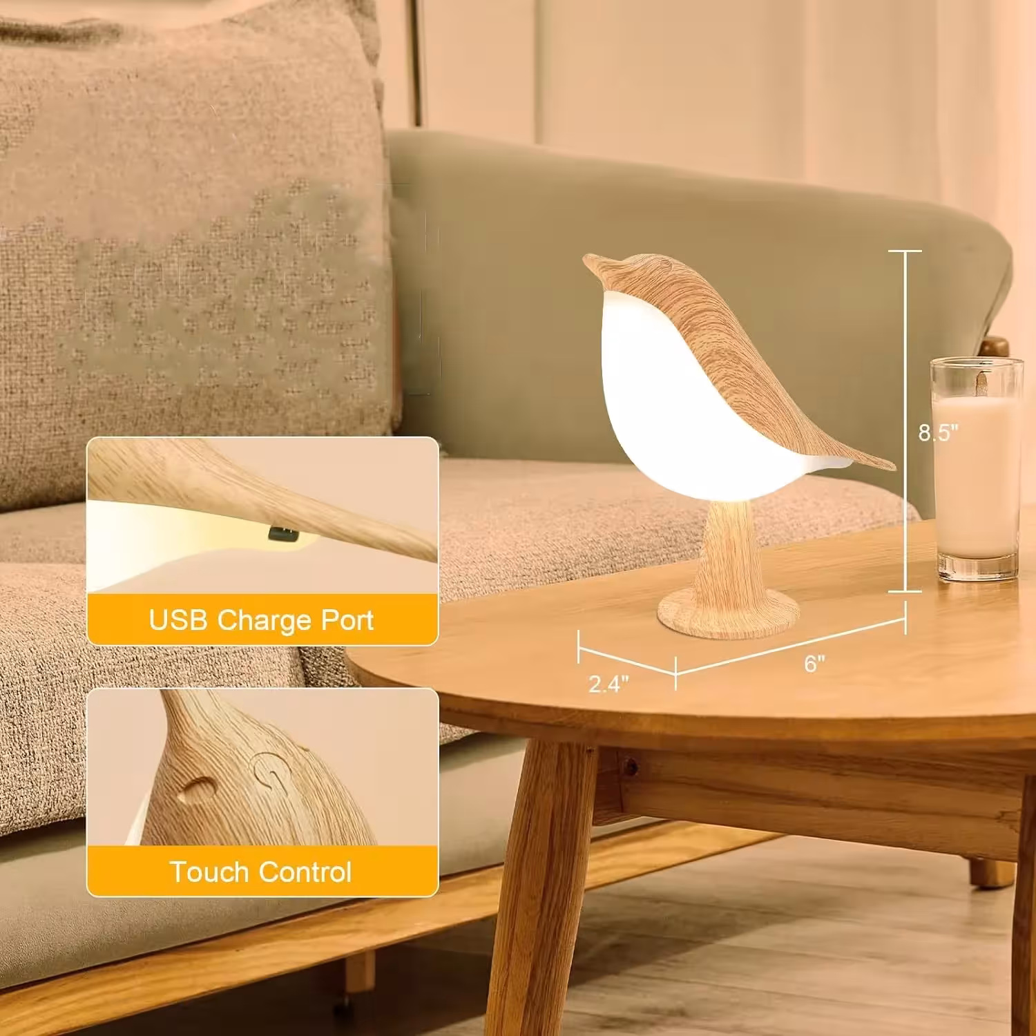Lampe LED en forme d'oiseau