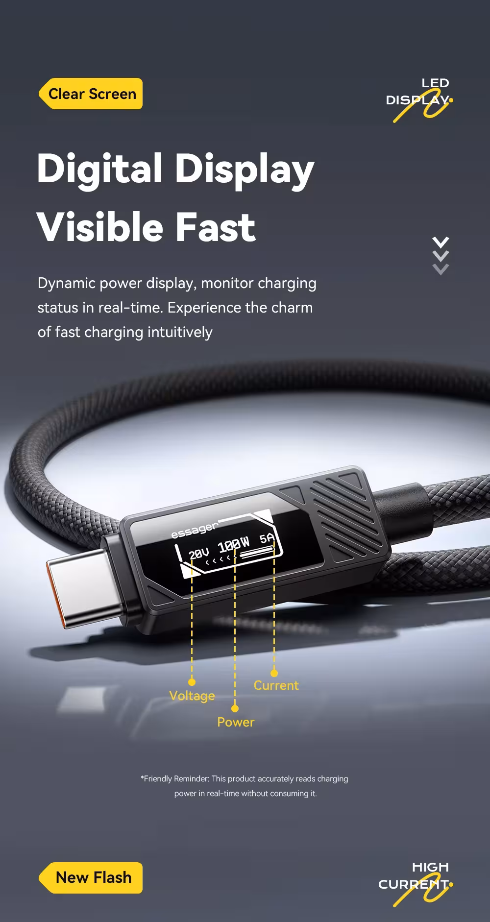USB C kabelis 100W