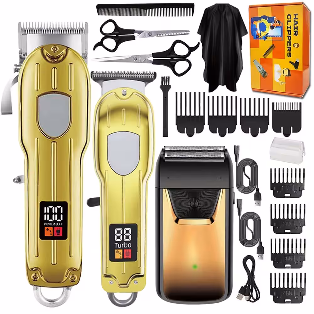 3-in-1 hair trimmer for men with a beard trimmer, T-Blade set for barbers, home use, and gifts.