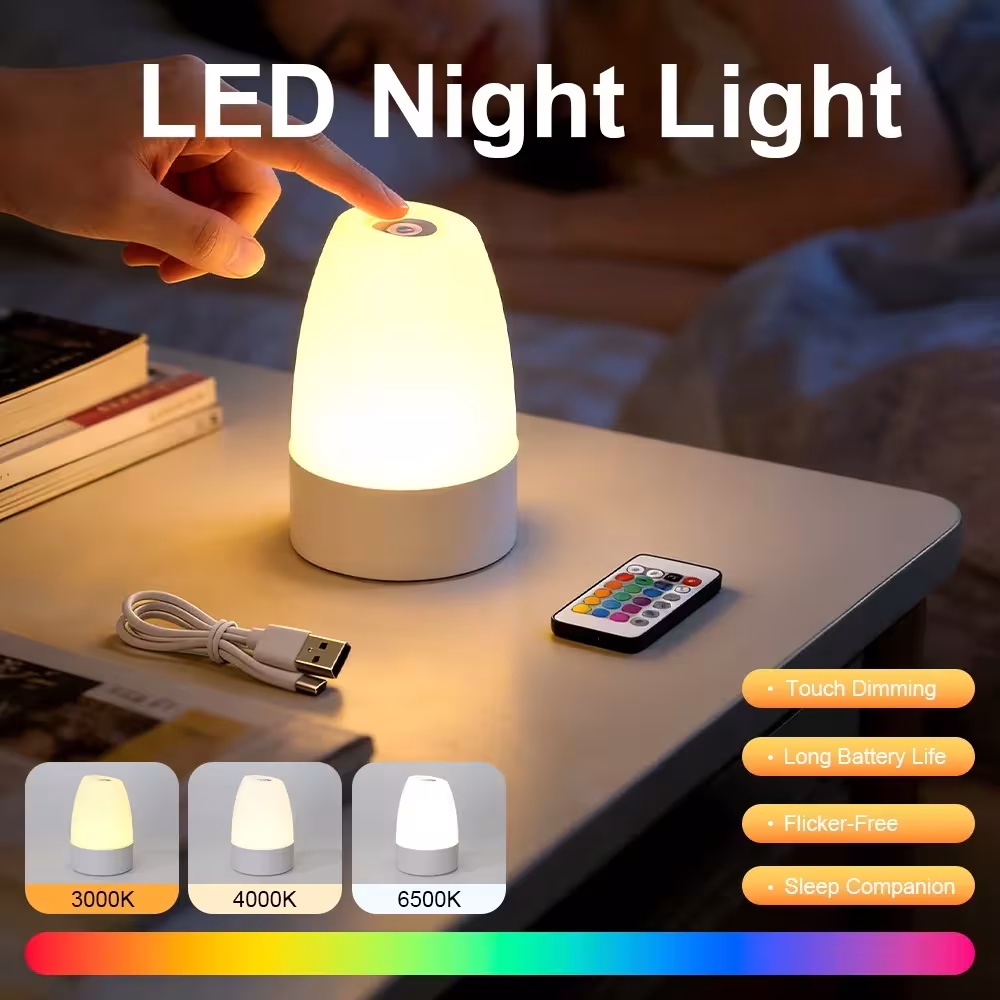 LED naktinė lempa su judesio sensoriumi