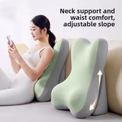 Bed Headrest Pillow with Head and Lumbar Support, Ideal for Reading, Phone Use, and Pregnancy