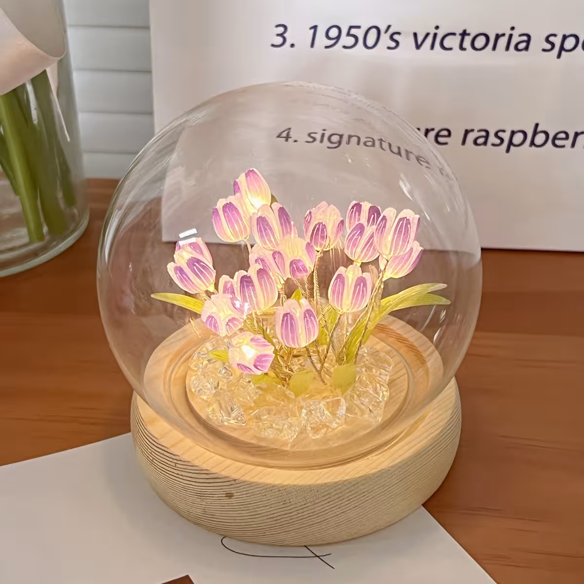 lampe de nuit en forme de boule de cristal