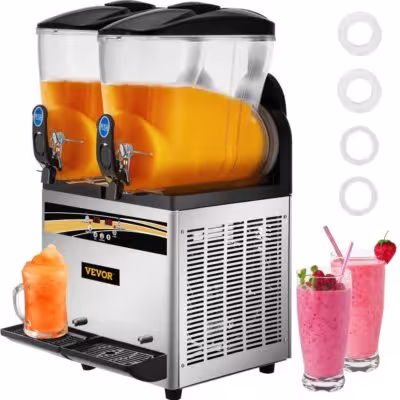 Máquina de refresco profesional 30L con dos tanques, compresor y control de temperatura
