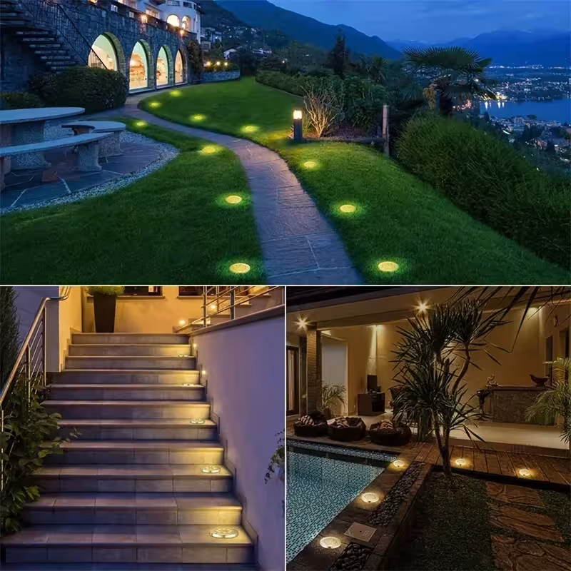 Solar lamp for outdoor pathways