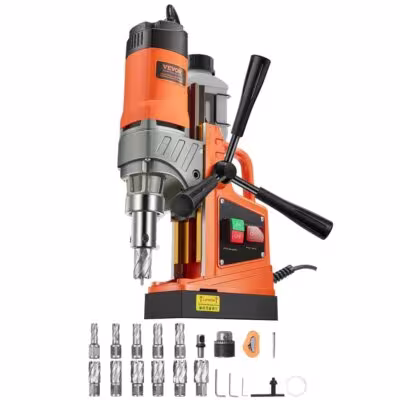 Perceuse magnétique professionnelle VVOR 1450W, diamètre 1,57 / 2 pouces, perceuse électrique portable avec base électromagnétique