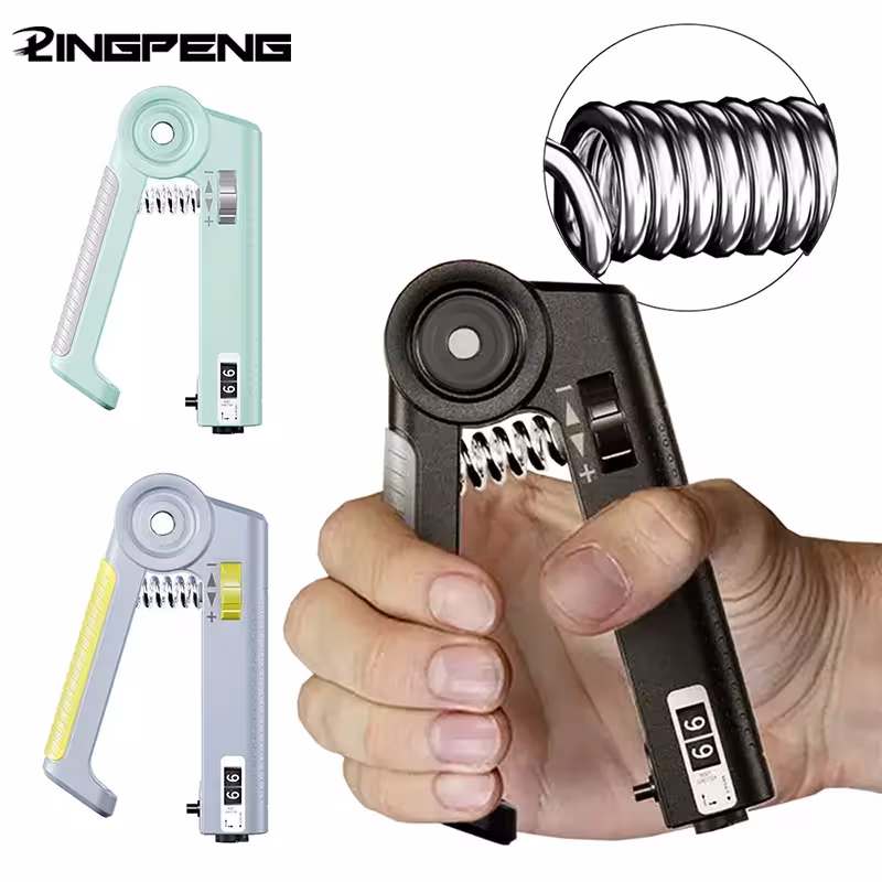 Adjustable resistance hand gripper for muscle strengthening, power training, and injury rehabilitation at home and in the gym