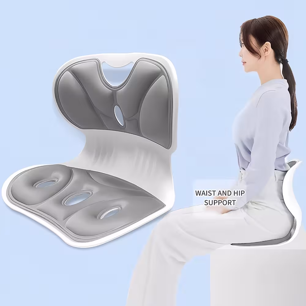 Ergonomic back support cushion for chairs, office, students and children's posture correction with memory foam