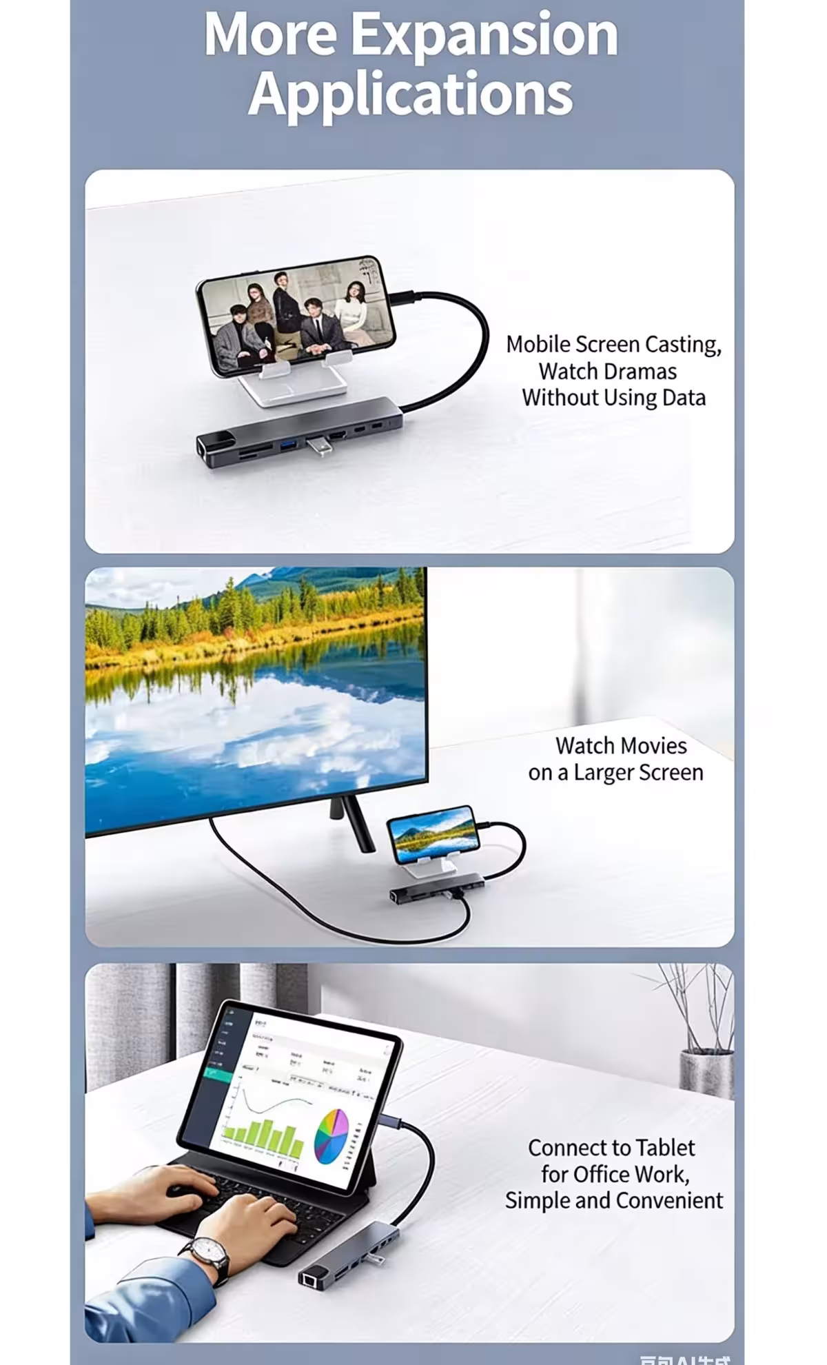 USB C šakotuvas Thunderbolt 3