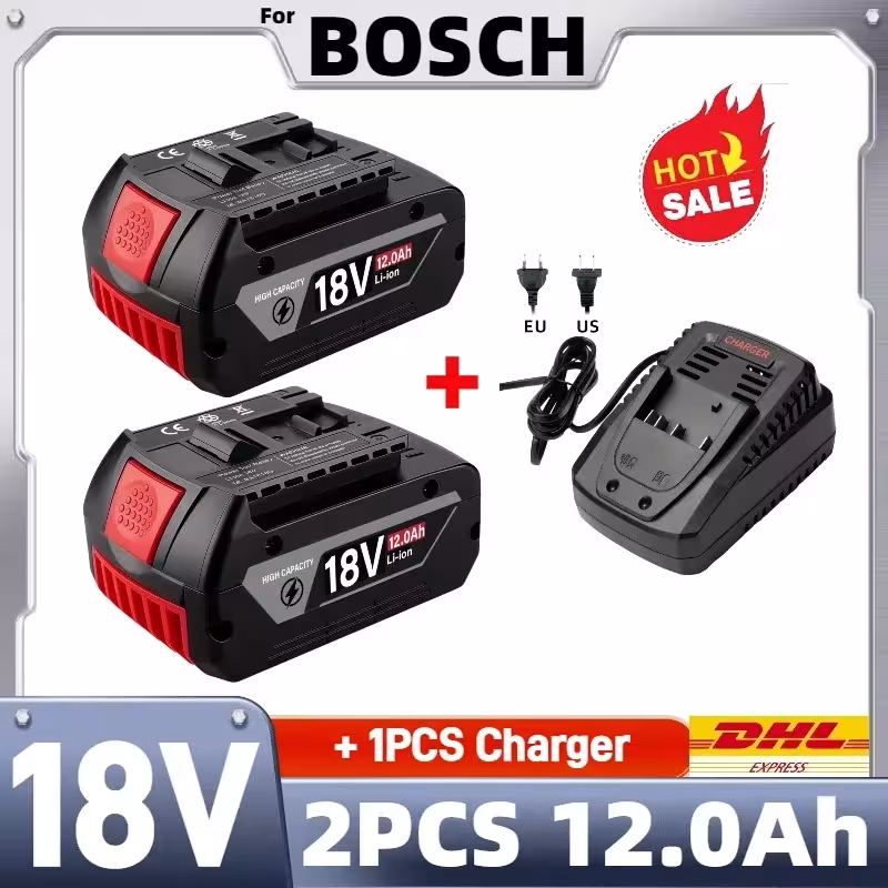 BOSCH 18V 12Ah 12000 mAh batterie lithium-ion BAT609 BAT610 BAT618 BAT619 pour outils professionnels GBA18V GRR18V