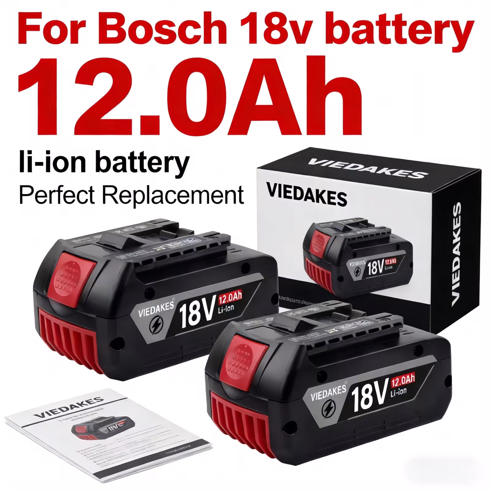 Batteria Bosch 18V da 12000mAh per utensili professionali, compatibile con ProCORE BAT609G BAT618G