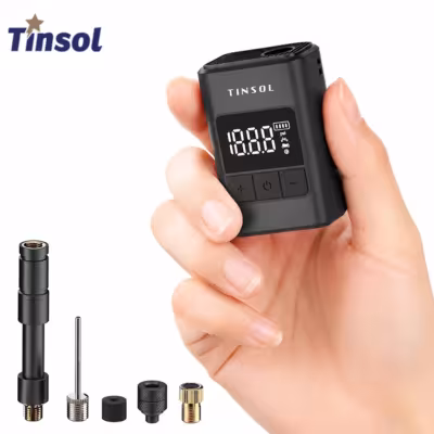 Bomba de bicicleta mini TINSOL de 120 PSI, portátil e inalámbrica