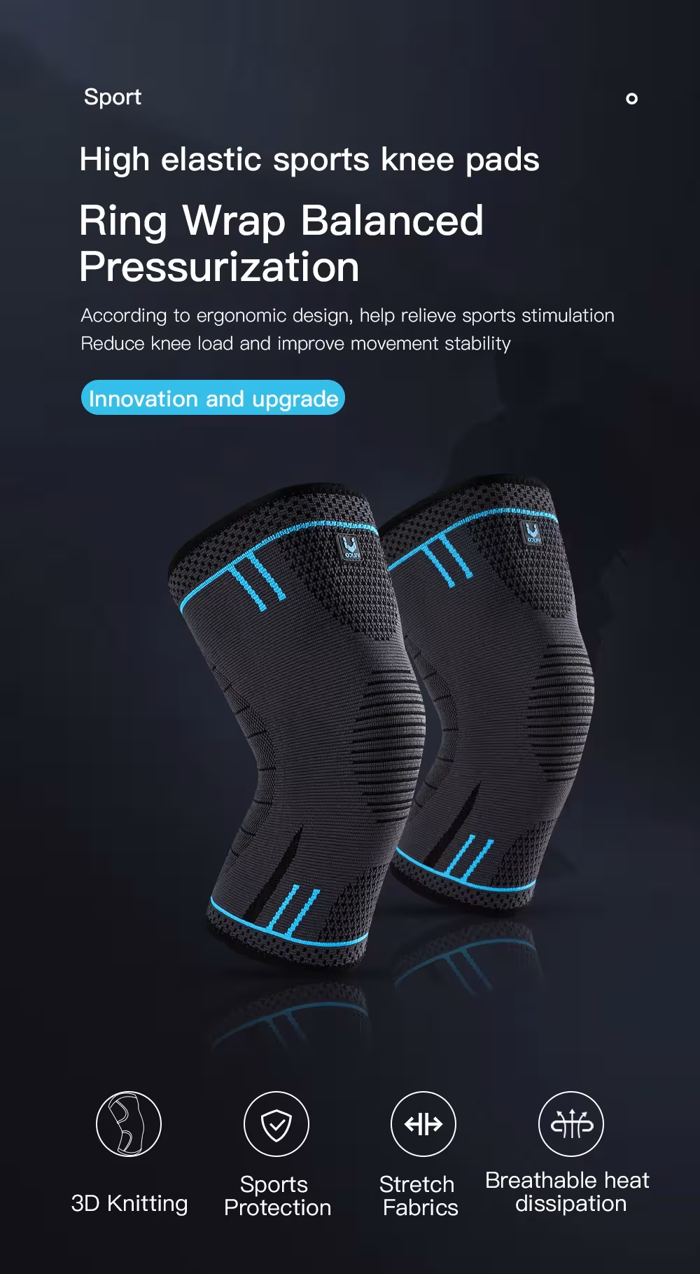 Manchon de compression pour le genou