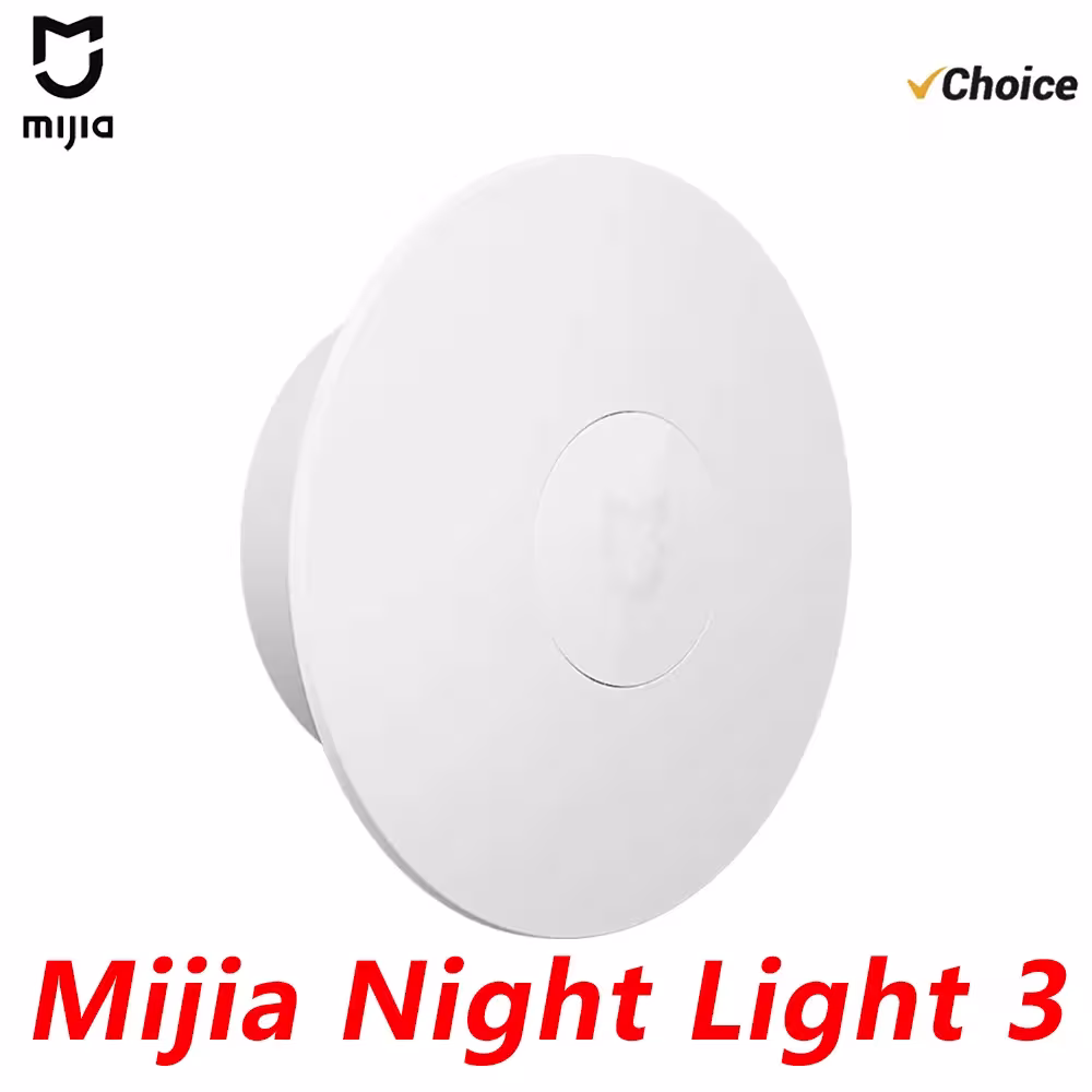 Lampada LED notturna MIJIA 3 con luminosità regolabile, sensore di movimento a infrarossi e base magnetica per la casa intelligente.