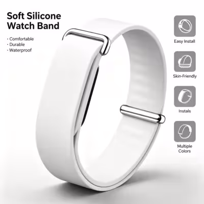 Correa de silicona suave para relojes deportivos Google Fitbit, correa de muñeca de goma reemplazable con cierre de hebilla