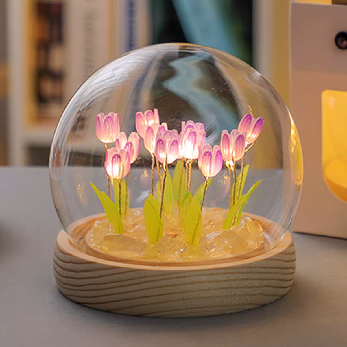 lampe de nuit en forme de boule de cristal