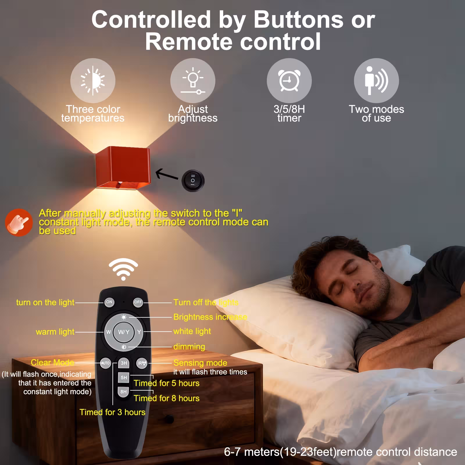 wireless LED wall lamp