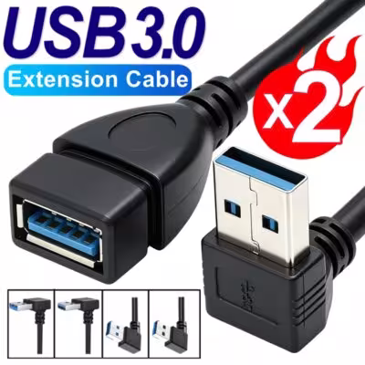 USB 3.0 Extension Cable 26cm mit 90 Grad - Datenübertragungsanschluss