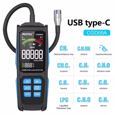Rilevatore di fughe di gas sensore di gas combustibile naturale analizzatore GPL 50000 PPM