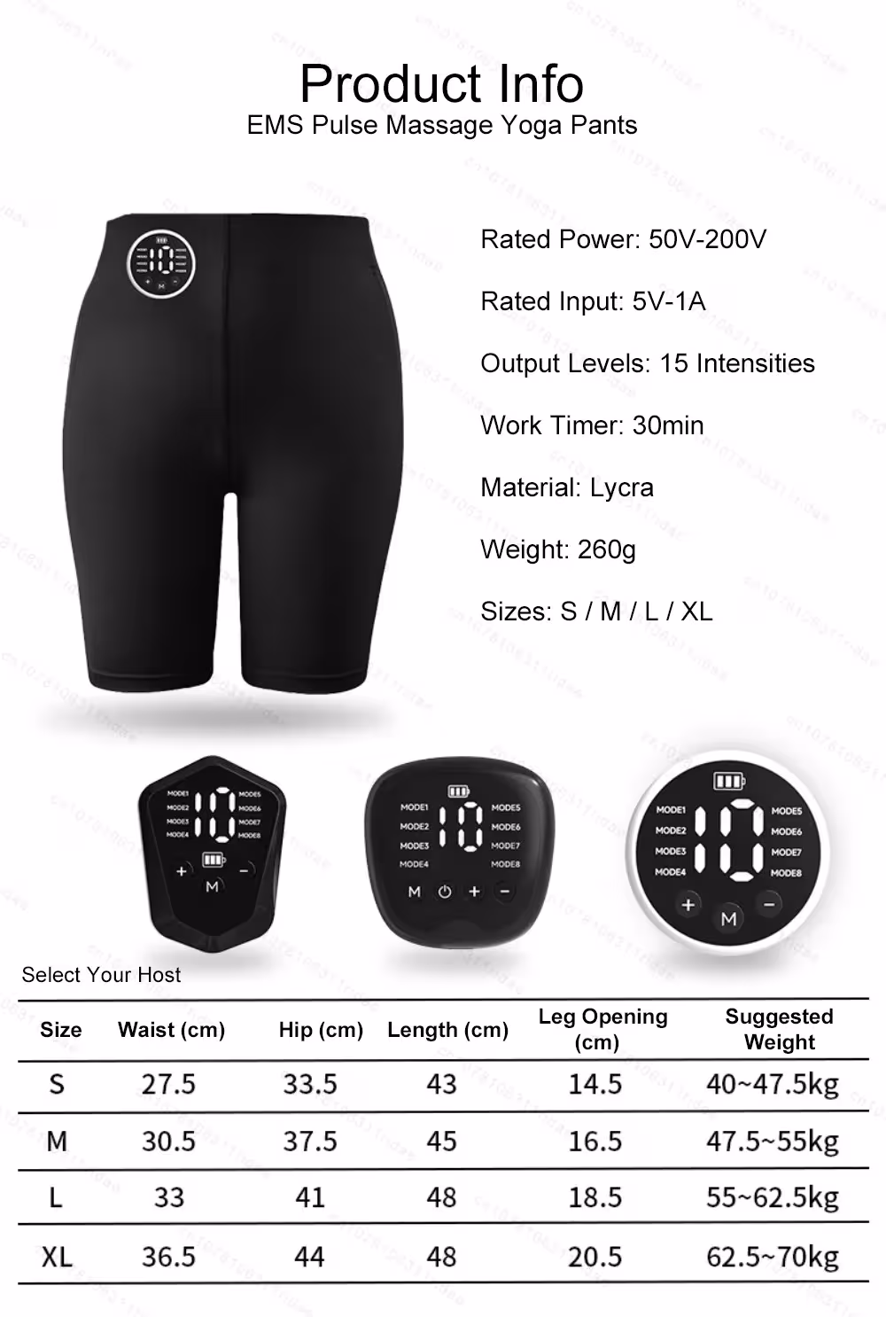 Short de yoga EMS pour clubs
