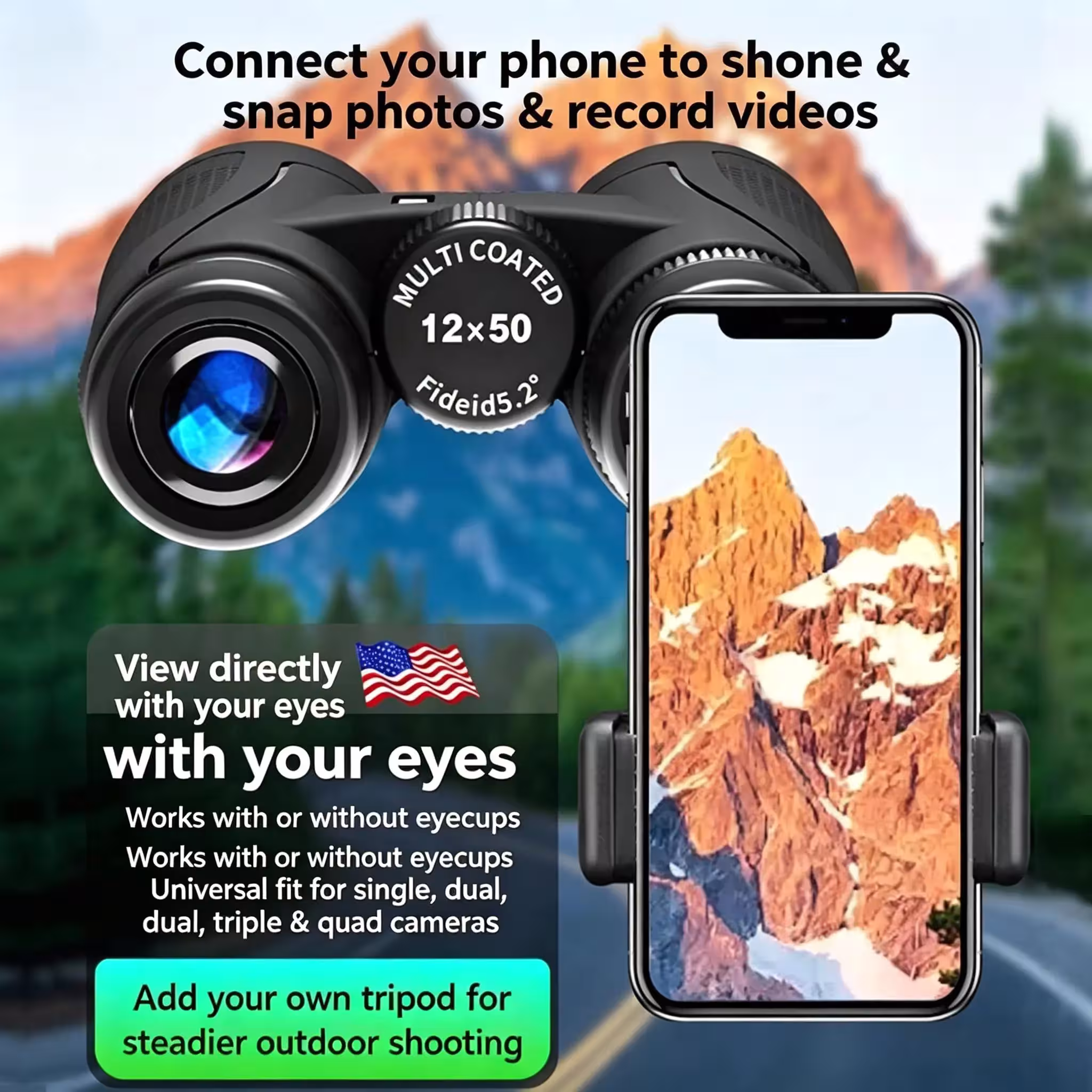 Binoculars with high magnification