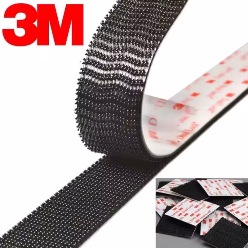 3M Dual Lock adhesive tape, double-sided adhesive, mushroom type, black, durable, reusable