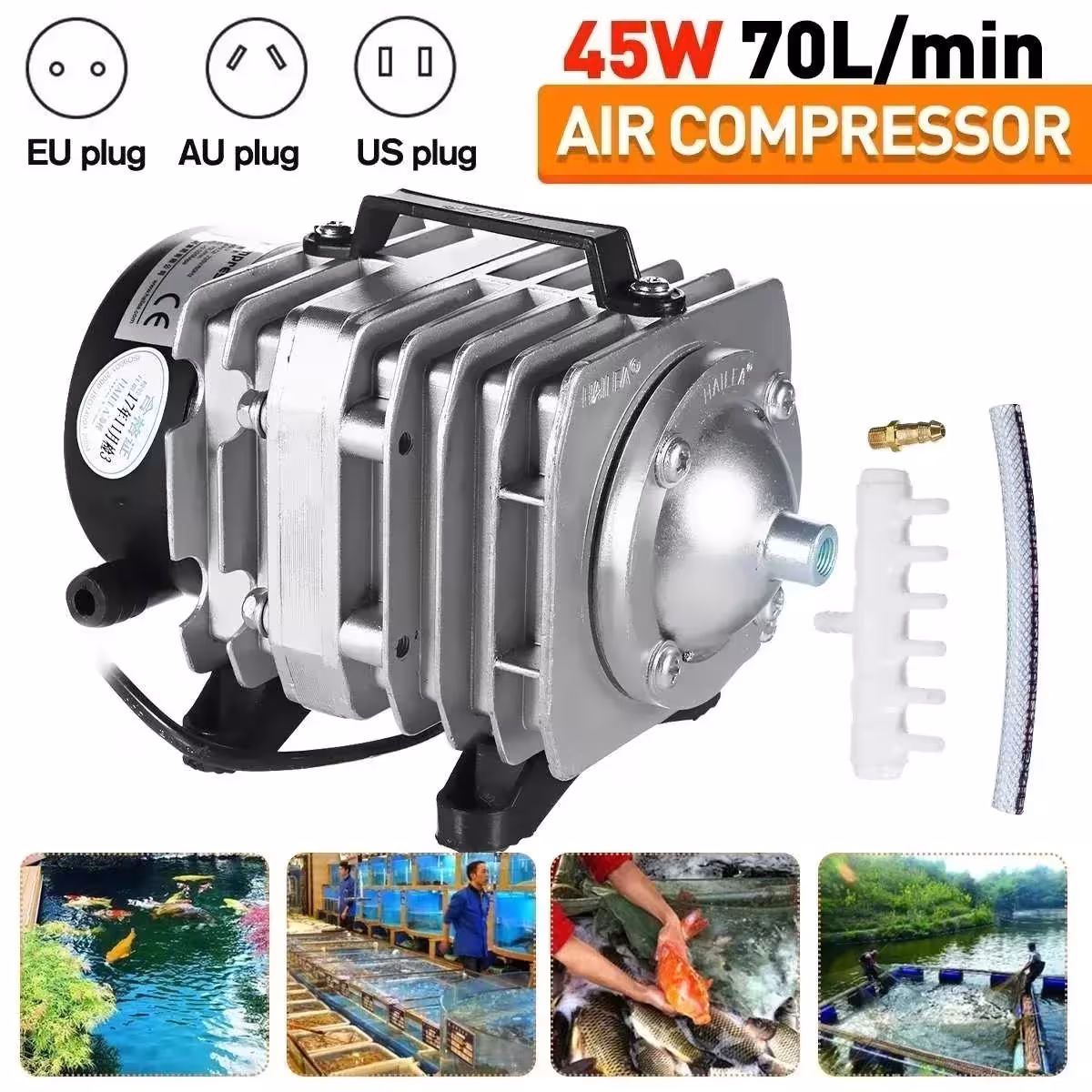 Air pump for fish ponds