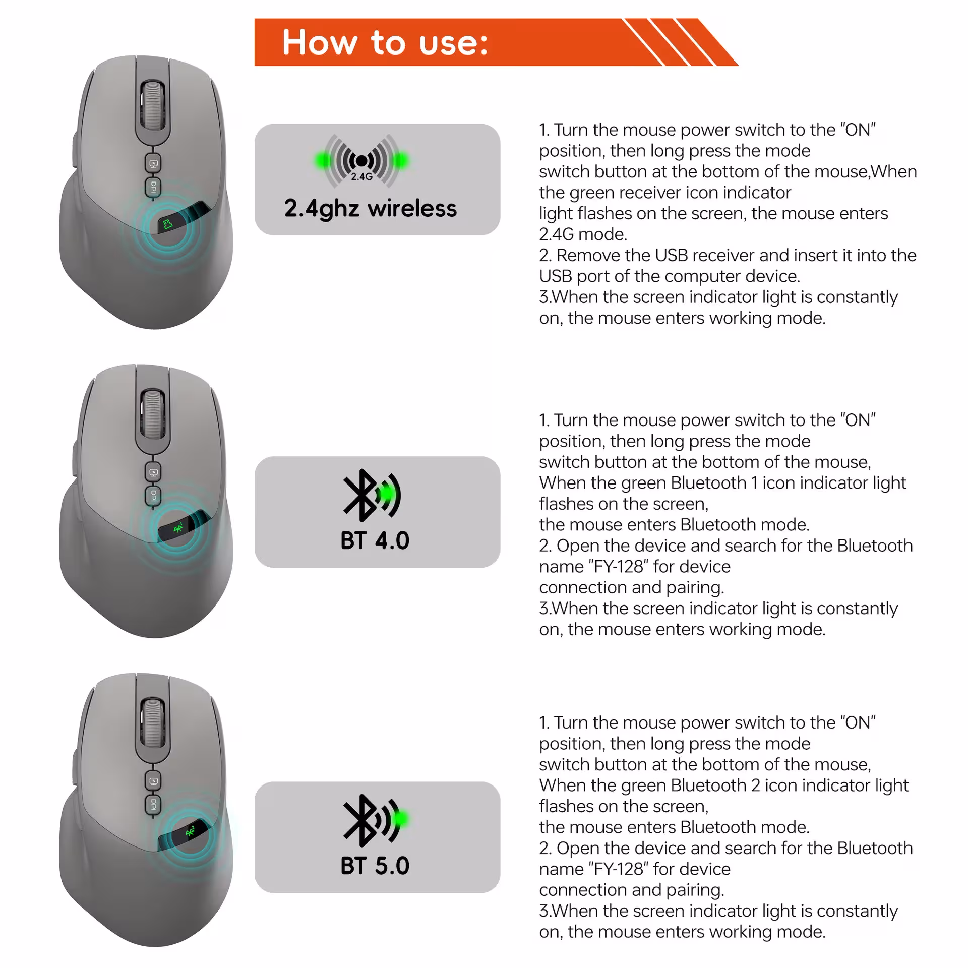Ratón Bluetooth inalámbrico