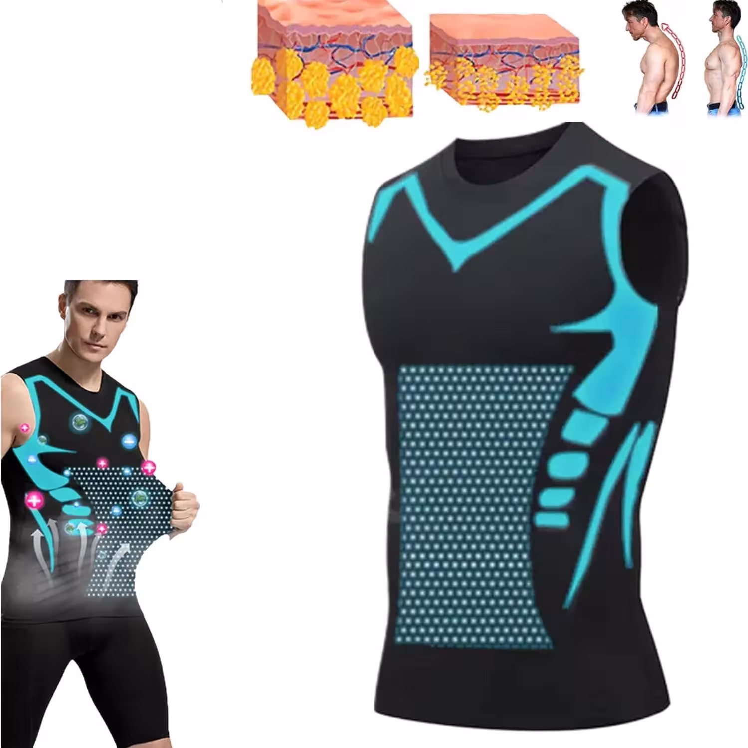 Men's shaping vest warm compression Ionic Shaping Vest XL