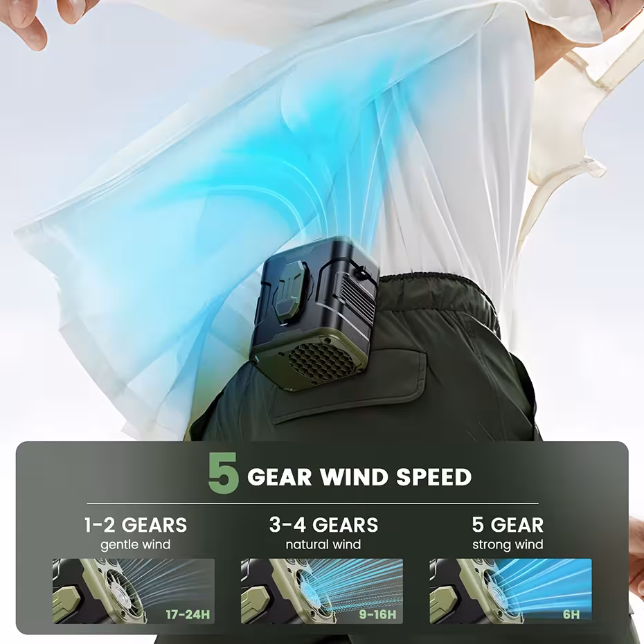 ventilador de cintura con power bank
