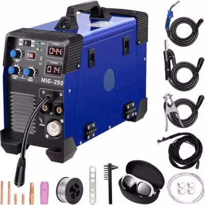 Máquina de soldar VEVOR multifuncional MIG TIG MMA 250A 220V con tecnología IGBT y protección contra sobrecalentamiento