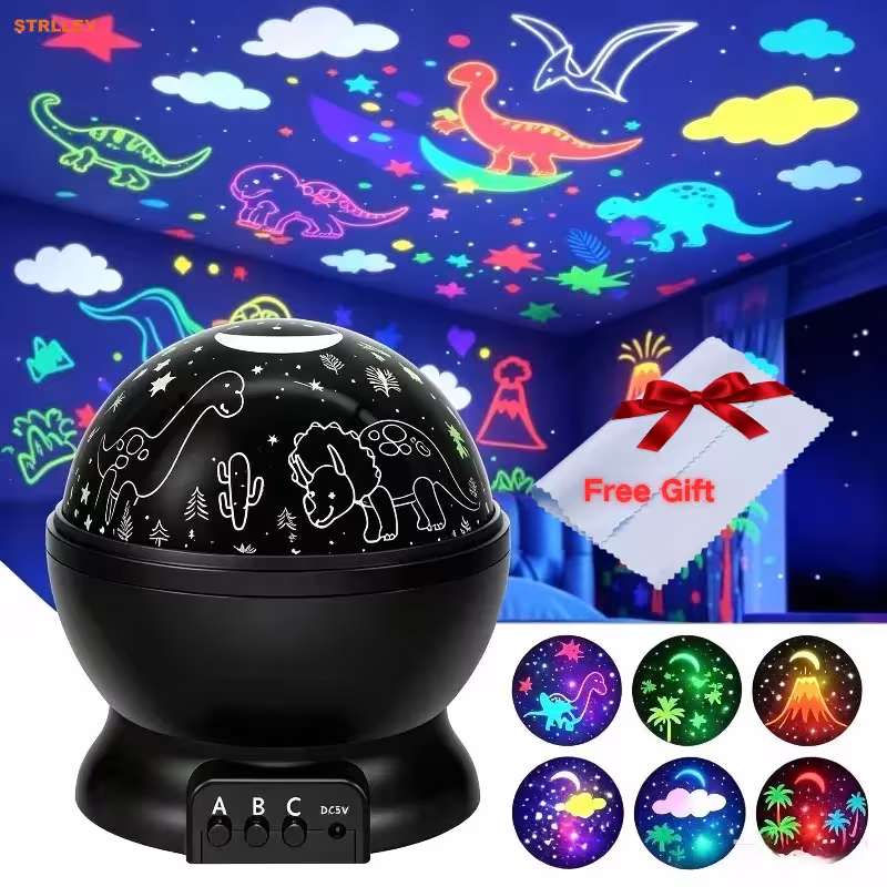LED night light Jurassic Park dinosaur projector with automatic color changing USB RGB light for children's room