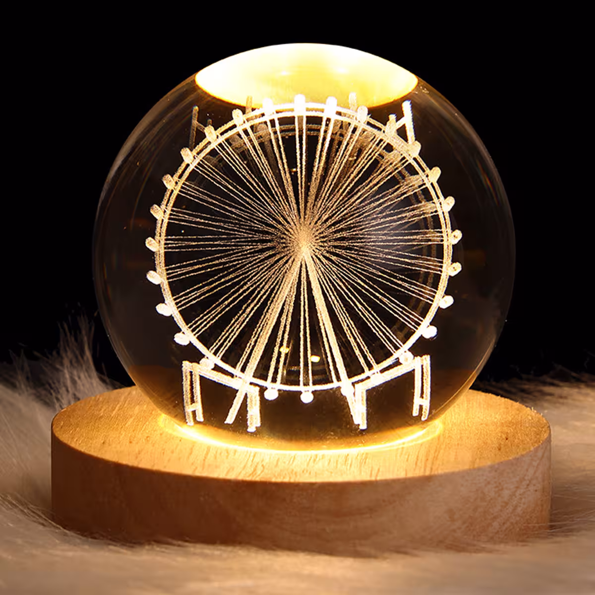 lampe de nuit en forme de boule de cristal