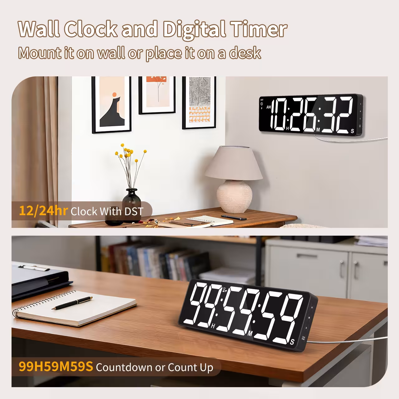 Reloj LED con temporizador