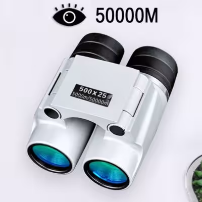 Telescopio de 50000M con enfoque automático, visor potente de 500X25 para largas distancias, monocular profesional mini portátil HD resistente al agua.